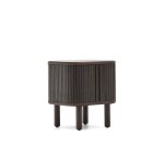 Table de chevet Mailen en placage de frêne avec finition foncée  50 x 55 cm