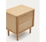 Table de chevet Lenon 2  tiroirs bois et placage chêne 50 x 55 cm