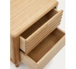 Table de chevet Lenon 2  tiroirs bois et placage chêne 50 x 55 cm