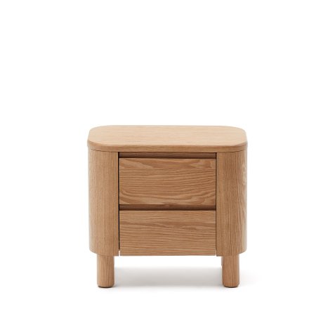 Salaya bedside table in ash plywood FSC Mix Credit, 55 cm x 50 cm