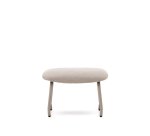 Repose-pied  Belina  en chenille beige avec repose-pied en acier avec finition blanche