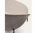 Fauteuil Eamy marron clair placage de frêne finition wengué et métal noir