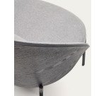 Fauteuil Eamy gris clair placage de frêne finition noire et métal noir