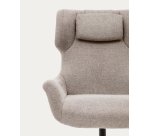 Fauteuil giratoire avec accoudoirs Zalina en bouclette pieds acier