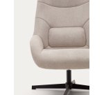 Fauteuil giratoire Celida en bouclette pieds avier