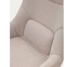 Fauteuil giratoire Celida en bouclette pieds avier