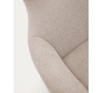 Fauteuil Belina en chenille beige et acier avec finition blanche