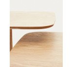 Ensemble de 2 tables d'appoint Watse placage chêne et métal peint blanc mat