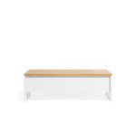 Table basse relevable Abilen en placage de chêne et laqué blanc 110 x 60 cm