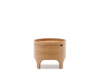 Bedside table Octavia in ash plywood Ø 55 cm