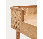 Araxi writing desk in veneer, solid ash wood and rattan 105 x 62 cm