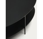 Table basse Fideia verre trempé et métal finition peinture noir mat Ø 110 x 65 cm