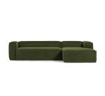 Canapé Blok 4 places méridienne droite vert 330 cm -> Sofa Blok 4 Plätze, rechte Chaiselongue, grün, 330 cm.