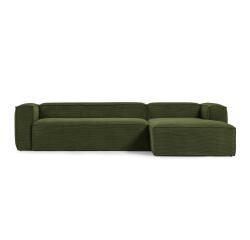 Canapé Blok 4-seater right-hand chaise longue green 330 cm