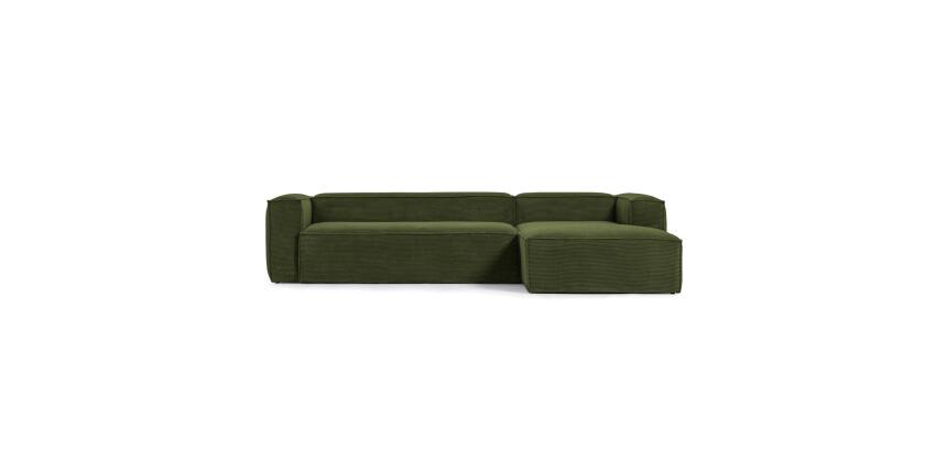 Canapé Blok 4 places méridienne droite vert 330 cm -> Sofa Blok 4 Plätze, rechte Chaiselongue, grün, 330 cm.