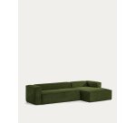 Canapé Blok 4 places méridienne droite vert 330 cm