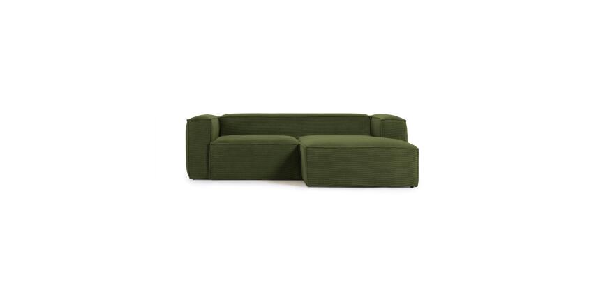 Canapé Blok 2 places méridienne droite vert 240 cm