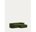 Canapé Blok 2 places méridienne droite vert 240 cm