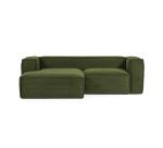 Sofa Blok 2-seater with left chaise longue green 240 cm
