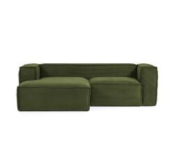 Sofa Blok 2-seater with left chaise longue green 240 cm