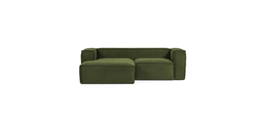 Sofa Blok 2-seater with left chaise longue green 240 cm