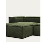 Sofa Blok 2-seater with left chaise longue green 240 cm