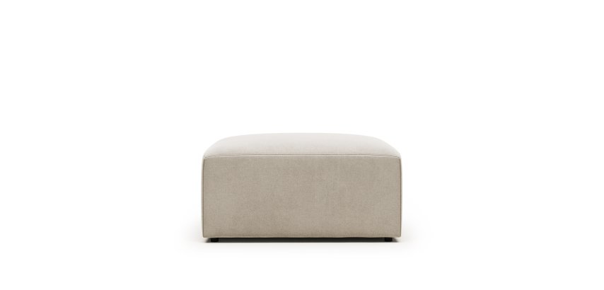 Blok footstool in beige, 90 x 70 cm