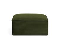 Repose-pieds Blok velours à grosses côtes vert 90 x 70 cm