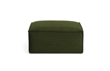 Blok voetsteun in groen geribbeld fluweel 90 x 70 cm