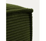 Repose-pieds Blok velours à grosses côtes vert 90 x 70 cm