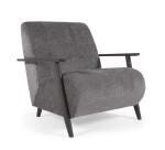 Butaca Meghan de chenilla con patas madera con acabado wengué