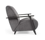 Butaca Meghan de chenilla con patas madera con acabado wengué