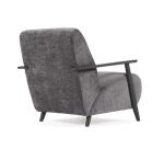 Butaca Meghan de chenilla con patas madera con acabado wengué