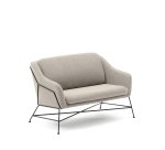 Canapé Brida 2 places beige et pieds en acier avec finition noire 128 cm