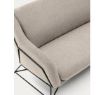 Canapé Brida 2 places beige et pieds en acier avec finition noire 128 cm