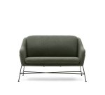 Canapé Brida 2 places vert et pieds en acier avec finition noire 128 cm