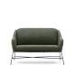 Canapé Brida 2 places vert et pieds en acier avec finition noire 128 cm