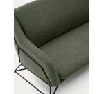 Canapé Brida 2 places vert et pieds en acier avec finition noire 128 cm