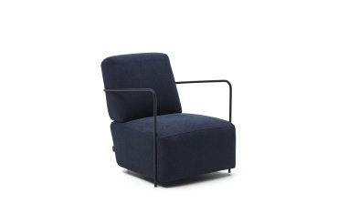 Fauteuil Gamer bleu et métal finition peinture noire