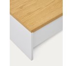 Table basse relevable Abilen en placage de chêne et laqué blanc 110 x 60 cm