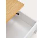 Table basse relevable Abilen en placage de chêne et laqué blanc 110 x 60 cm