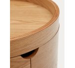 Table de chevet Octavia en contreplaqué de frêne Ø 55 cm