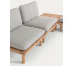 Ensemble d'extérieur Viridis - tissu gris - 2 fauteuils et 1 table - structure bois massif d'acacia