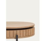 Table basse Licia 1 tiroir en bois massif de manguier et métal peint en noir 130 x 65 cm