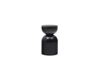 Table d'appoint Rachell en métal avec finition noire brillante Ø 30,5 cm