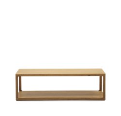 Mesa de centro Maymai de madera de roble 140 x 70 cm