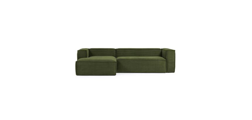 Bank Blok 3-zits groen met linker chaise longue 300 cm
