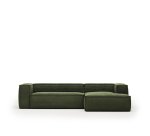 Block 3-seater sofa green right chaise longue 300 cm