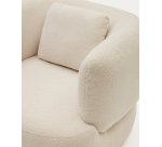 Fauteuil Martina en bouclette écru avec coussin