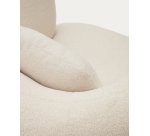 Butaca giratoria con cojín Martina de borreguito crudo